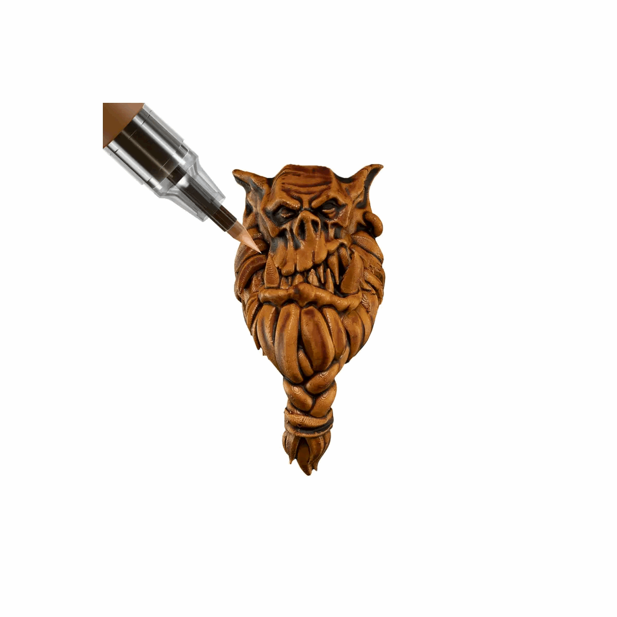 Hardened Leather painted orc head