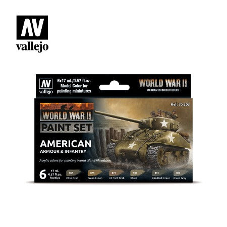 Military American Armour & Infantry Paintset