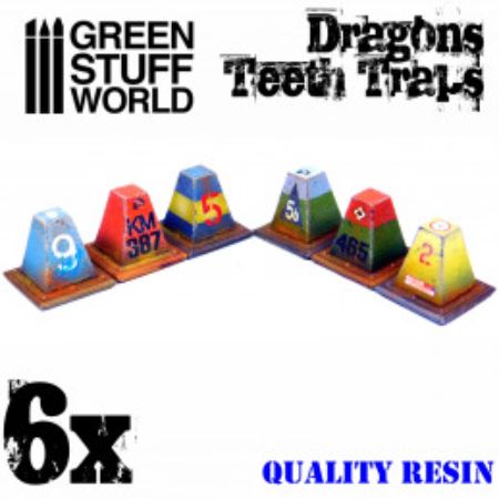 Greenstuff World - Millitair - Barriers Dragon Teeth Traps for Tanks
