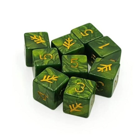 Dice D6 - Elder Dice -  9 Polyhedral dice