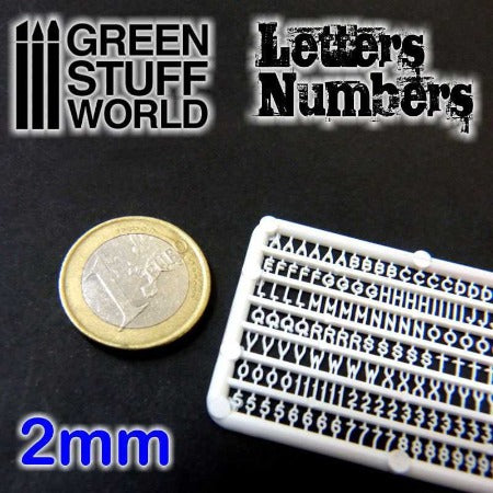 Letters & Numbers - Greenstuff World - Plastic - Letters and Numbers 2 mm