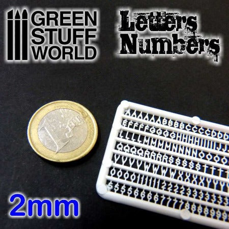 Greenstuff World - Plastic - Letters and Numbers 2 mm