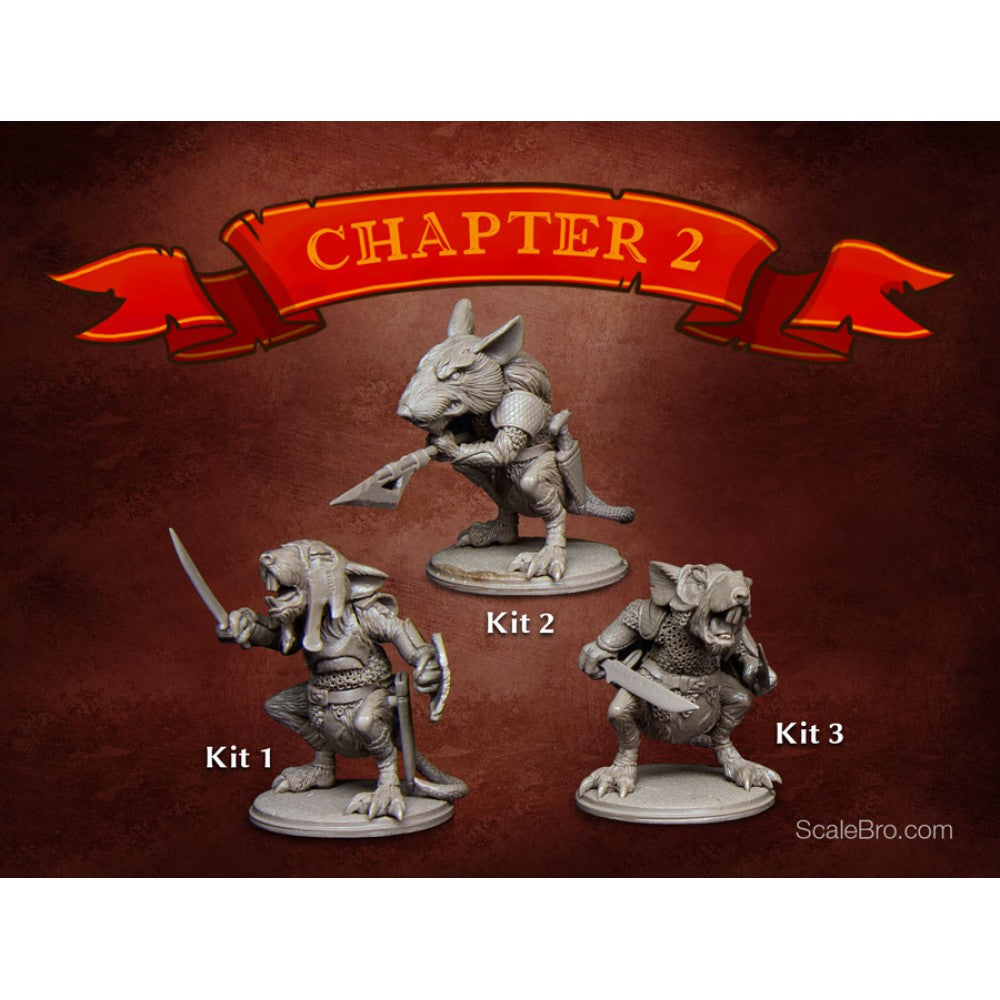 Mouse Adventure - 3 Warrior Rats 28mm