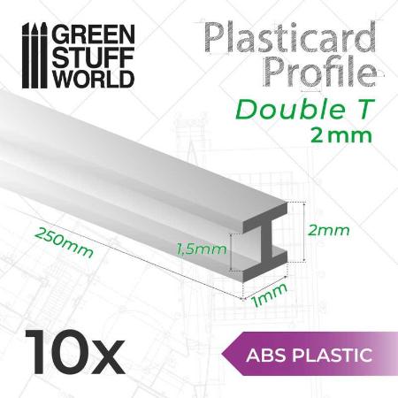 ABS Plasticard - Profile Double T 2 mm