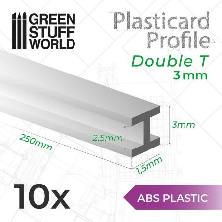 ABS Plasticard - Profile Double T 3 mm