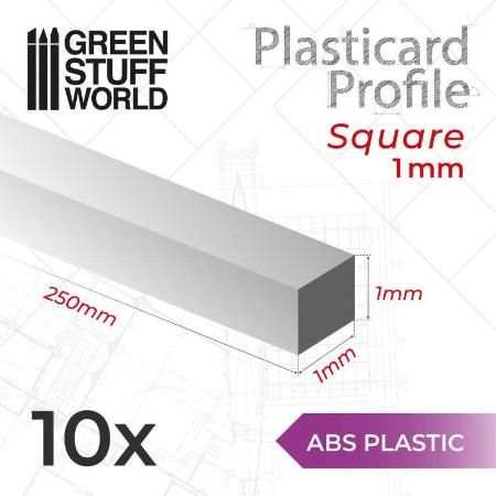 ABS Plasticard - Profile SQUARED ROD 1mm