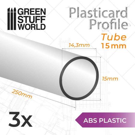 ABS Plasticard - Profile TUBE 15mm PIPELINE