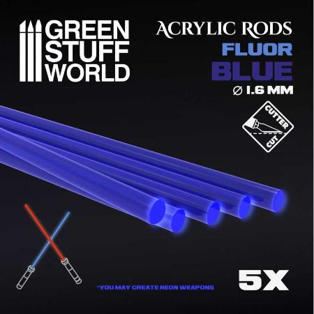 Acrylic Rods - Profile - Round 1.6 mm Fluor BLUE