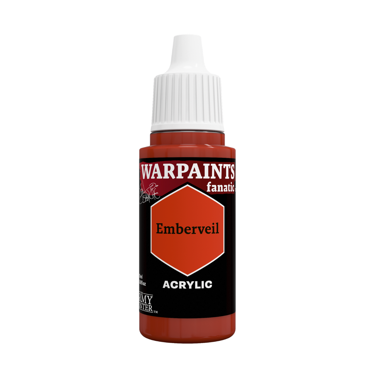 A bottle of Warpaints Fantasy Acrylic paint in the color 'Blood Thorn'. The bottle features a black label with a magenta-pink hexagonal color indicator and a white ribbed cap, set against a plain white background.