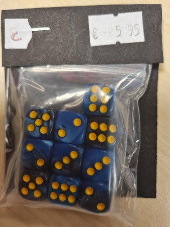 Dice D6 - Marble Blue - 10 x 12mm