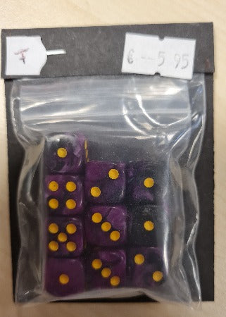 Dice D6 - Marble Purple - 10 x 12mm