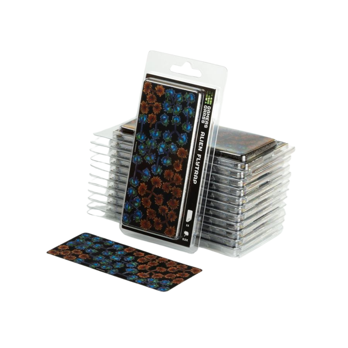 A pack of Magic: The Gathering mana symbols, shown in a clear blister pack with several loose symbols displayed in front and behind the package on a white background.