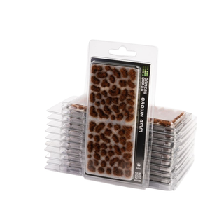 Packaged leopard-print makeup brushes in a clear plastic blister pack, with multiple stacked packs visible behind the front package on a white background.