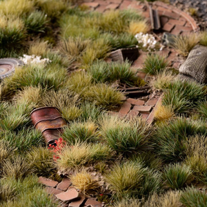 Roof with green grass and small plants growing on it