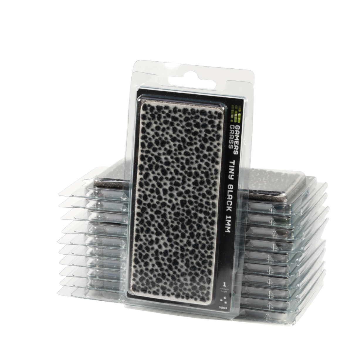 A pack of leather cleaning and conditioning blocks in clear plastic clamshell packaging, with one block in the front showing a black-and-white speckled pattern and text reading 'Grimm's Fine Black 1MM'.