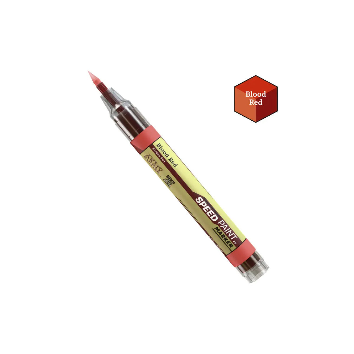 Speed Paint pen with 'Blood Red' color on a white background