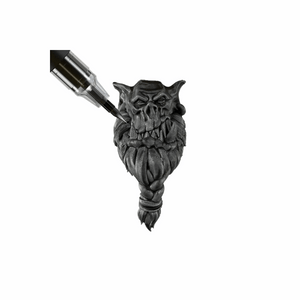Grim Black painted orc head