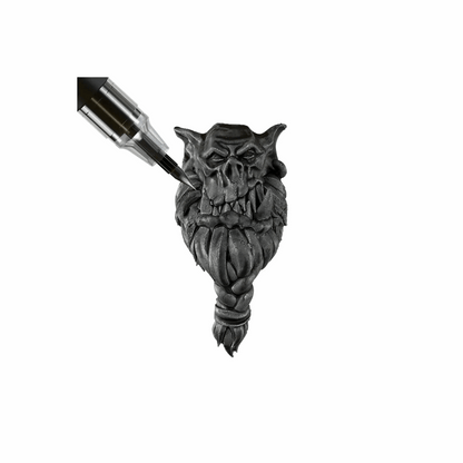 Grim Black painted orc head