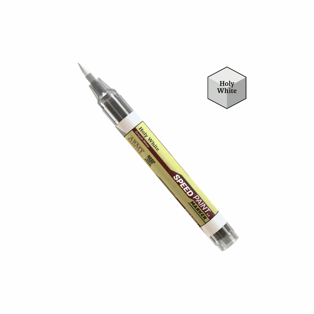 Speed Paint pen with 'Holy White' label on a white background