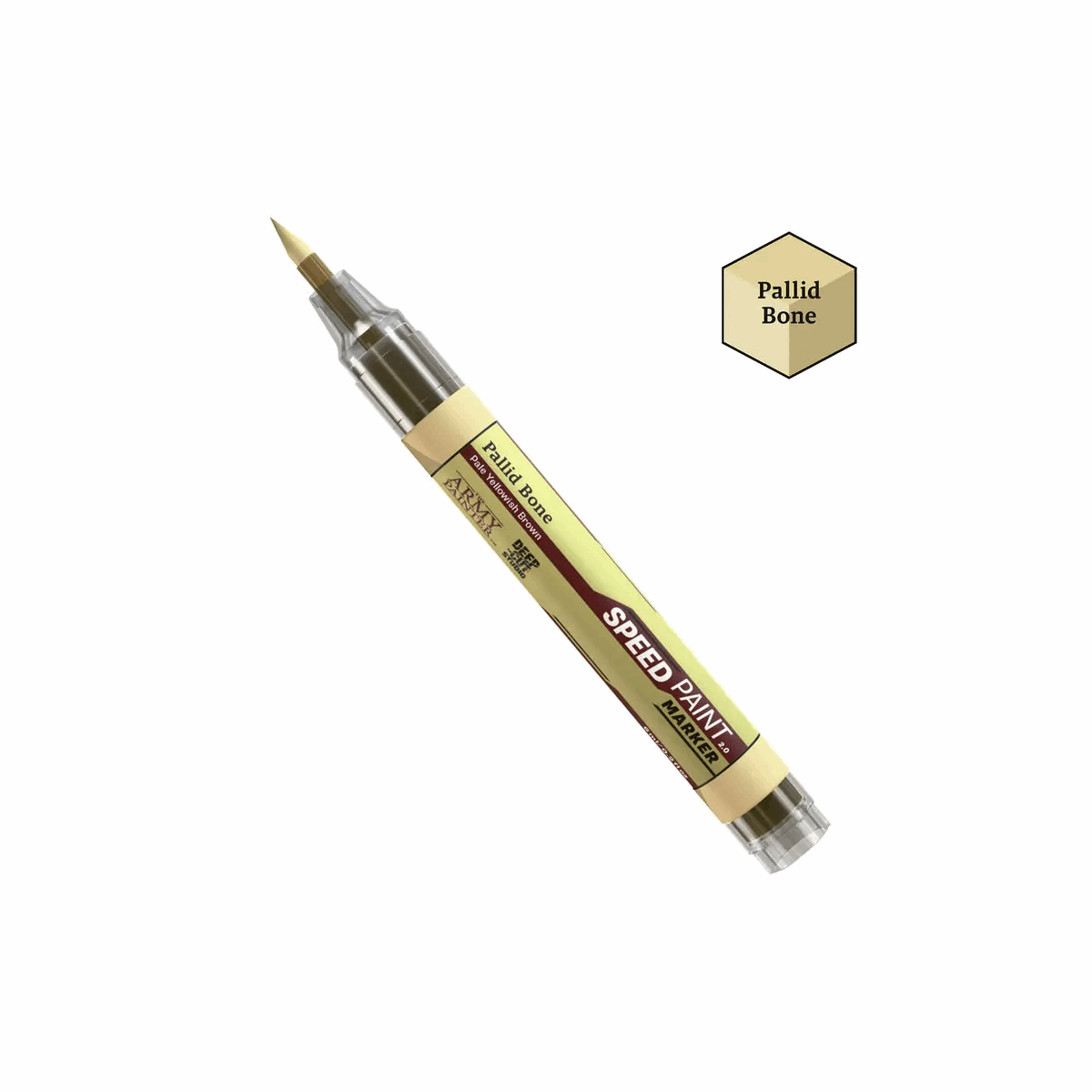 Speed Paint marker pen with 'Pallid Bone' color on a white background