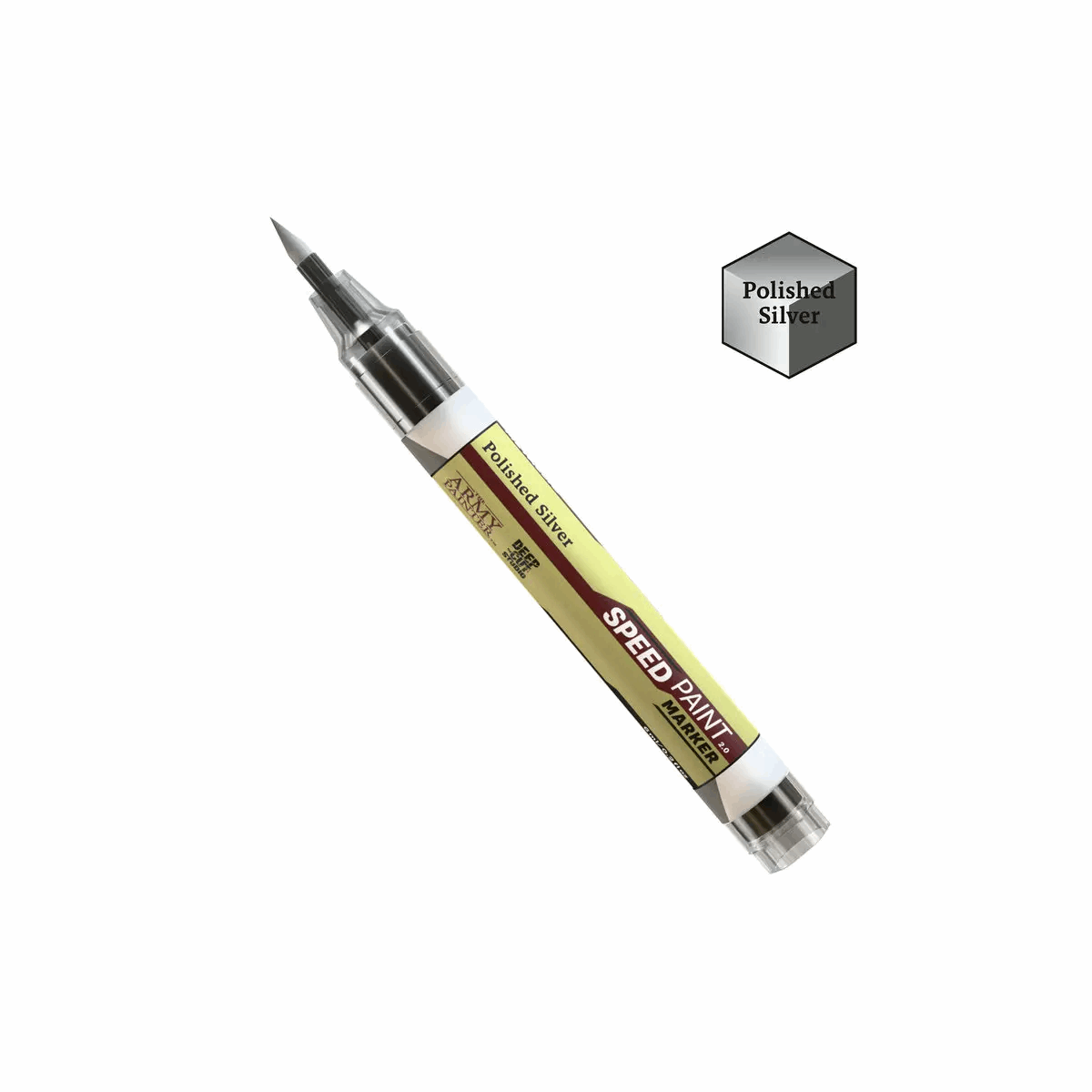 Speed Paint pen with 'Polished Silver' color option on a white background
