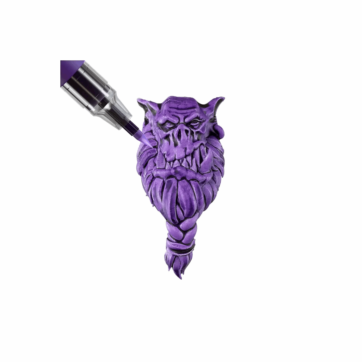 Purple Swarm painted orc head