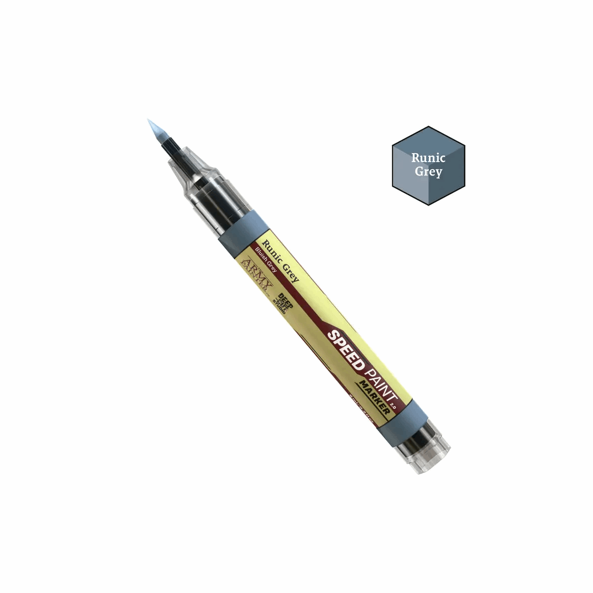 Runic Grey speedpaint pen on a white background