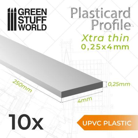 uPVC Plasticard - Profile Xtra-thin 0.25mm x 4mm