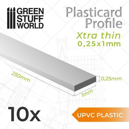 uPVC Plasticard - Profile Xtra-thin 0.25x1 mm