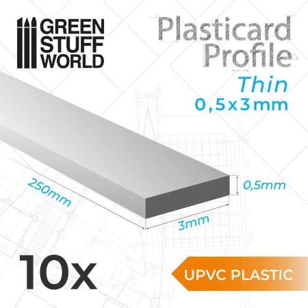 uPVC Plasticard - Thin 0.50mm x 3mm