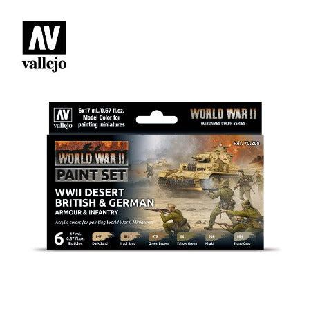 Vallejo - Military WWII Desert British & German Armour & Infantry Paintset
