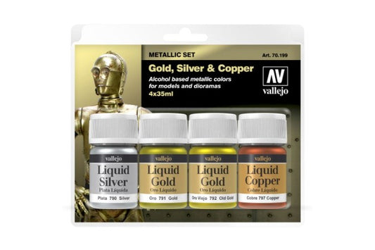 Vallejo - Metal color set Gold, Silver & Copper