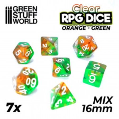 Dice - Greenstuff World - 7x Mix 16mm
