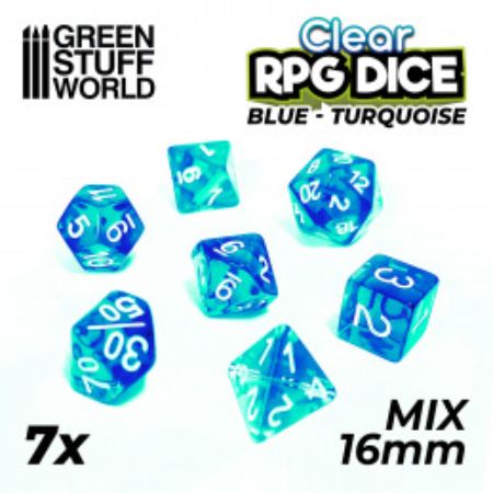 Dice - Greenstuff World - 7x Mix 16mm