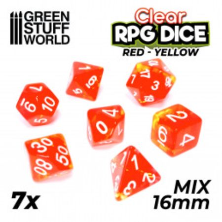 Dice - Greenstuff World - 7x Mix 16mm