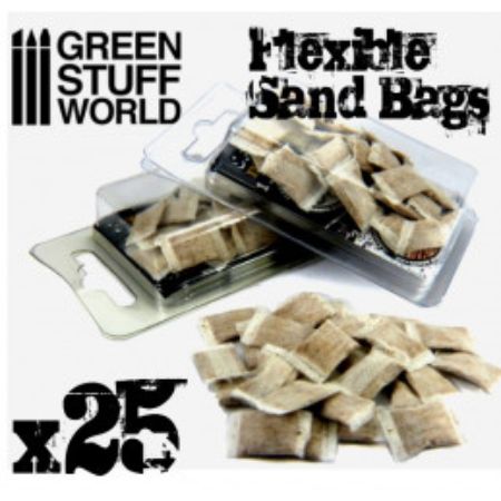 Greenstuff World - Millitair - Barriers Sandbags, 50x or 25x