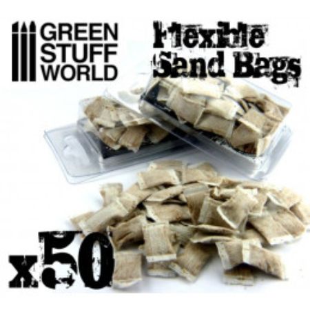 Greenstuff World - Millitair - Barriers Sandbags, 50x or 25x
