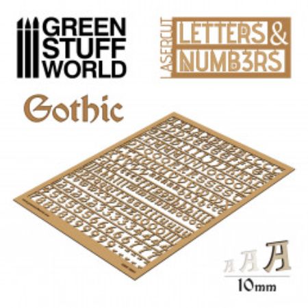 Greenstuff World - Hard cardboard - Letters & Numbers Gothic
