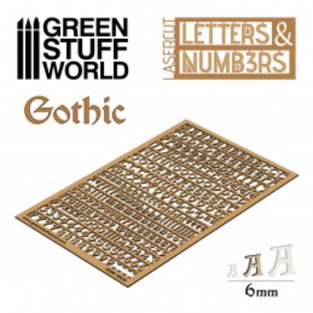 Greenstuff World - Hard cardboard - Letters & Numbers Gothic