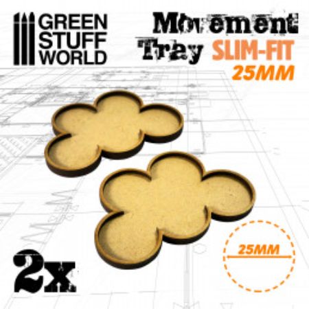 Movement Trays - 25mm x 5 - SLIM-FIT - Skirmish