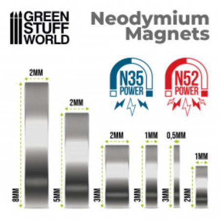 Magnets - Neodymium - N35 - 100 units