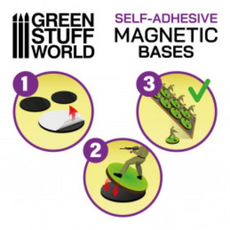 Greenstuff World - Magnetic Bases - Self Adhesive - Oval