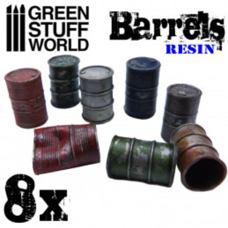 civil-Metal oil barrels in resin