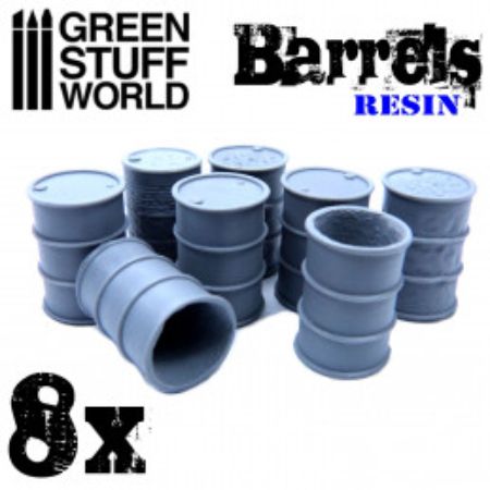 civil-Metal oil barrels in resin