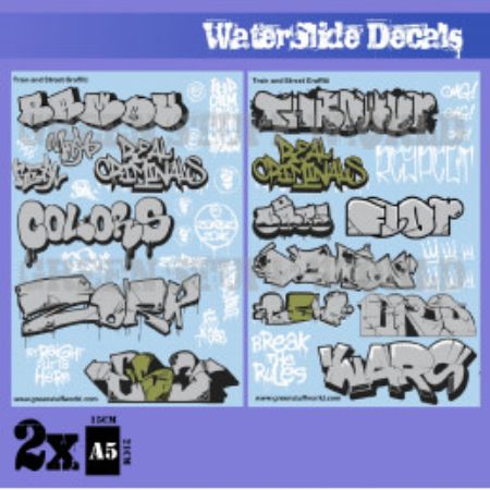 Waterslide Decals - Train & Street Graff Silver and Gold